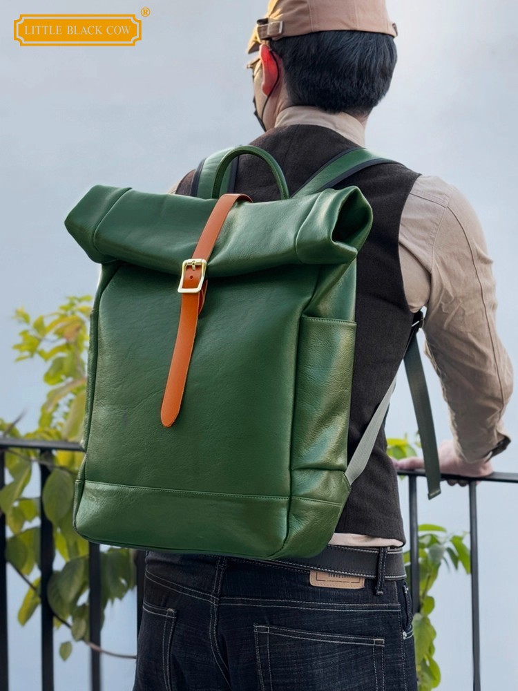Genuine Leather Backpack - Büyük Kapasiteli Erkek Hakiki Deri Sırt