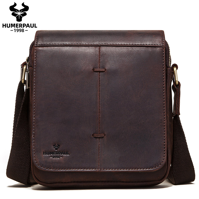 Luxury Bags For Men Brands - Vintage Çılgın At Deri Erkek Mesaj