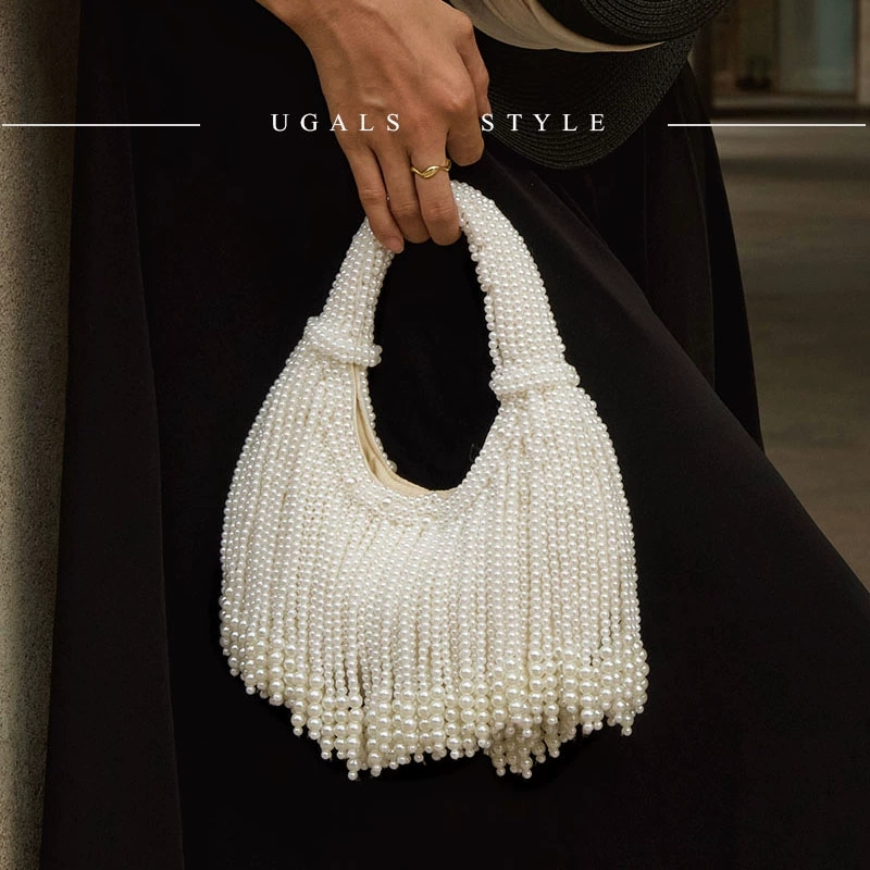 Luxury Bags On Sale - Tasarım Saplı İncili Abiye El Çantası