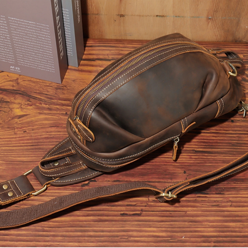 Moda tasarım lüks erkek Sling  - Genuine Leather Backpack incelemesi ve fiyatı